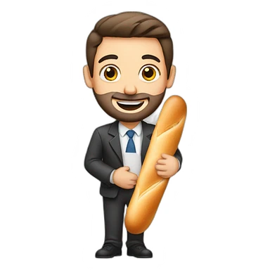 jewish man holding a baguette sticker