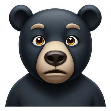 a black bear frowning sticker