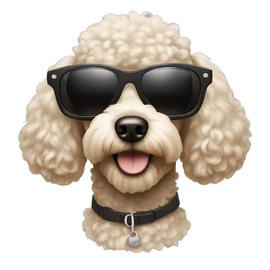 poodle wearing sunglasses sticker