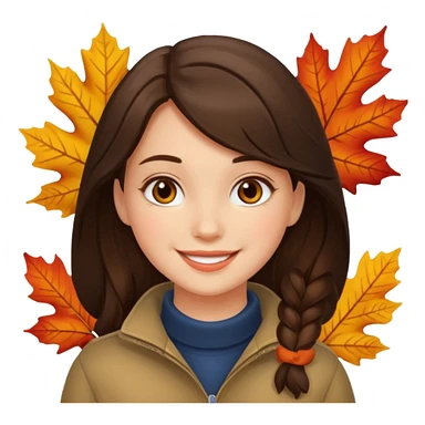 Fall girly brunette sticker