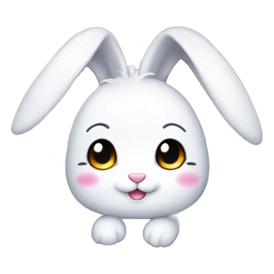 cute kawaii bunny rainbow fur with sparkle sticker