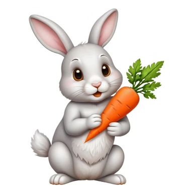 Rabbit eat carrot  sticker