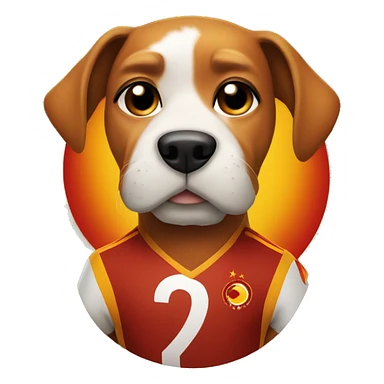 Dog wearing Galatasaray jersey sticker