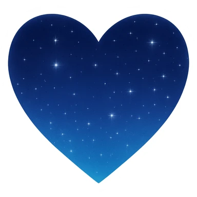 Add more stars to the heart with a night sky gradient, keep the soft glow, no background. Maintain the style and soft glow of the original image. sticker