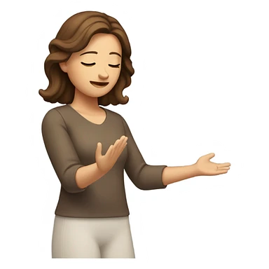 Woman with brown hair worshipping sticker