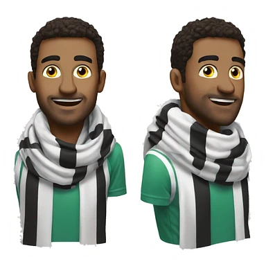 Football fun man scarf sticker