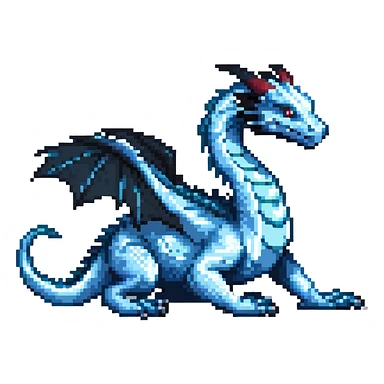 Gyarados from Pokemon, blue serpentine dragon sticker