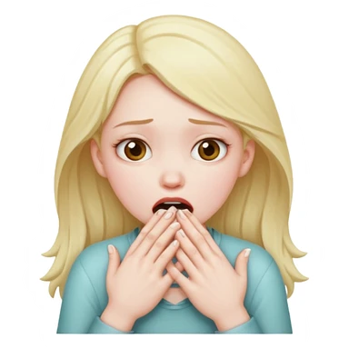 Girl choking herself with her hands ￼ sticker