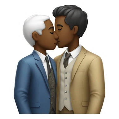 Men in garment’s kissing  sticker