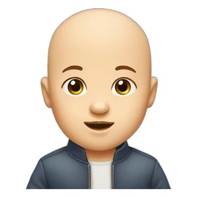 baby bald and with beard sticker