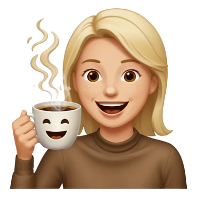 Spitting coffee while laughing sticker