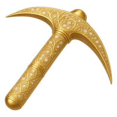 Recolor this weapon to a plated gold color with ornate engravings inlaid with diamonds. The gold should be rich and metallic, and the engravings should sparkle with diamond accents. Transparent background. sticker