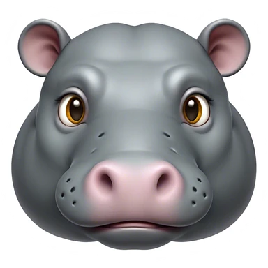 Cinematic Noble Hippo Portrait Emoji, Poised and regal, with a massive, robust build and a smooth, well-groomed slate-gray hide, deep-set soulful eyes, Simplified yet sharp and sophisticated features, highly detailed, glowing with a soft, dignified glow, high shine, intelligent and calm, stylized with an air of riverine majesty, focused and attentive, soft glowing outline, capturing the essence of a watchful and confident water-dweller, so majestic it feels as though it could lumber out of the screen with effortless authority! sticker