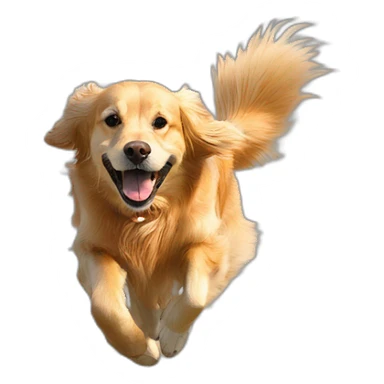 golden retriever running after frisbee sticker