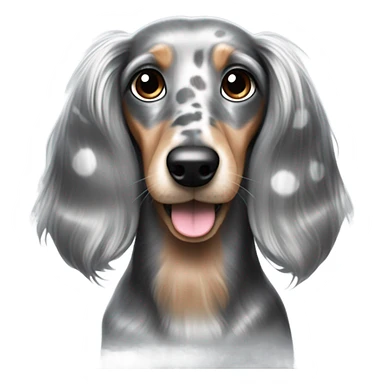 Long haired silver dapple dachshund  sticker