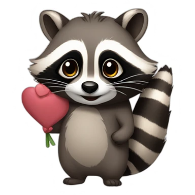 racoon love you sticker