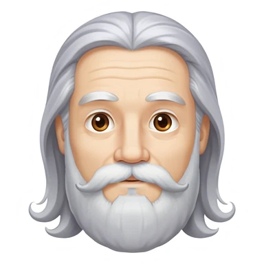 God, man with long grey hair, white beard and mustache, divine appearance sticker