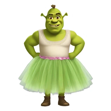 shrek wearing a tutu sticker