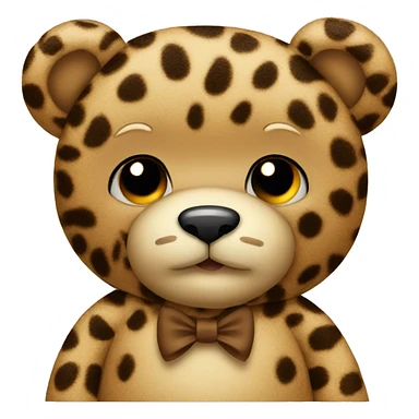 Teddy bear with leopard bow sticker