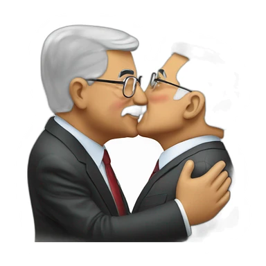 Mahmoud Abbas kissing the Ayatollah sticker
