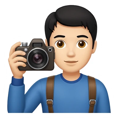 guy with black hair, holding camera 



















 sticker