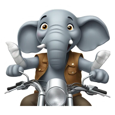 Elephant on a motorcycle ￼ sticker