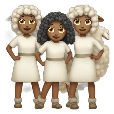 Three girls dressed as sheep sticker