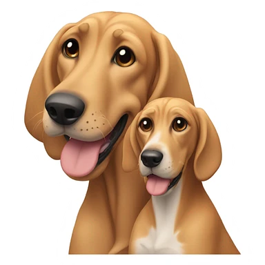 Coonhound and blonde girl hugging sticker
