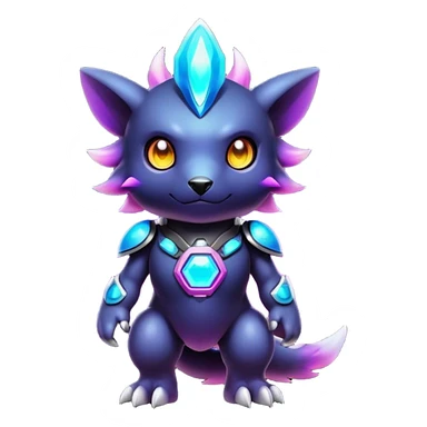 Cute cool colorful dark nebula Digimon-animal-hybrid full body sticker