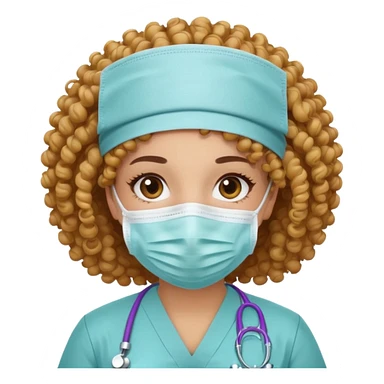 curly nurse sticker