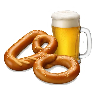 weisswurst next to a glass of beer and a pretzel sticker