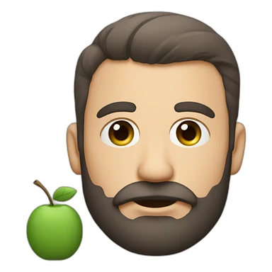 Hombre moreno con barba gordito ojos verdes fumando sticker