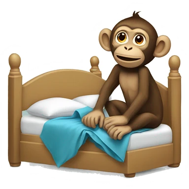 monkey building a bed sticker
