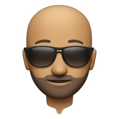 Bald man with small beard and sun glasses sticker
