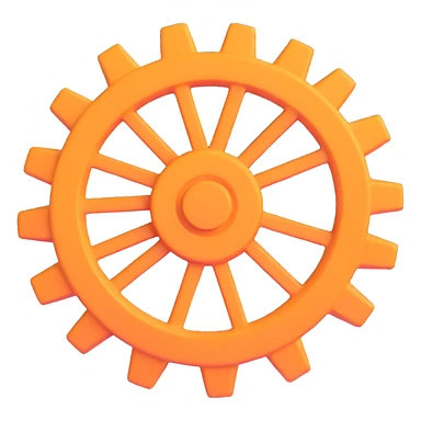 vibrant 3D style settings gear icon, no text sticker