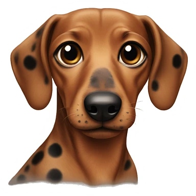 Brown dachshund with black spots  sticker