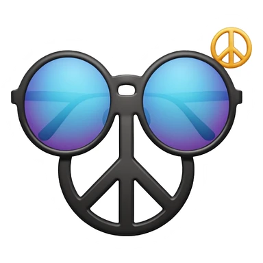 sunglasses emoji with a peace sign combo  sticker