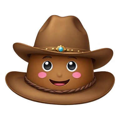 Poop emoji wearing a cowboy hat sticker