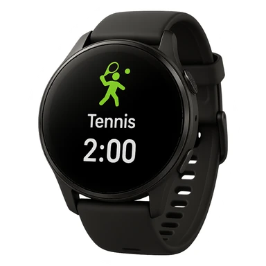 smartwatch con modalità attiva di tennis che segna 2 ore di tennis, REALISTICA 4K sticker