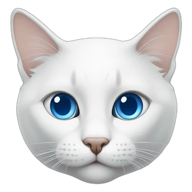 un gato blanco, ojos azules sticker