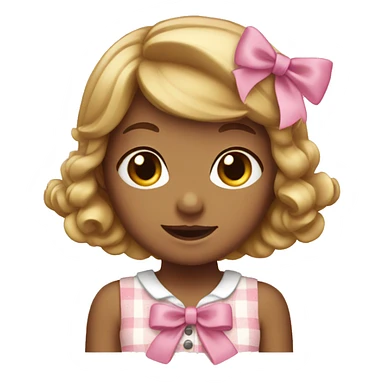 Cottage girl pink bow sticker