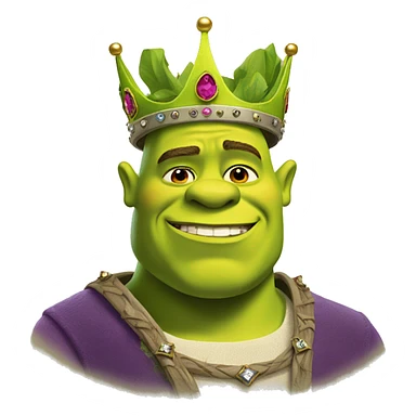 Shrek with a crown like the princesses sticker