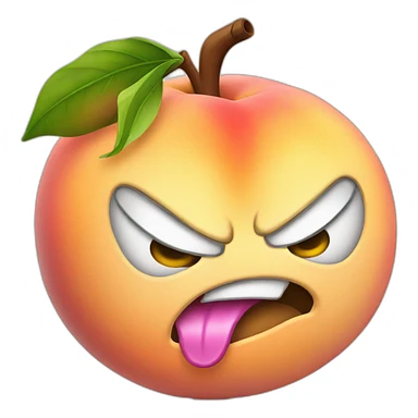 Angry peach with gun sticker