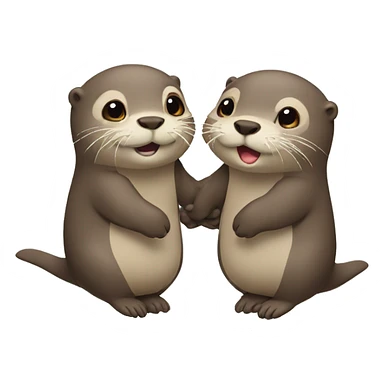otters holding hands sticker