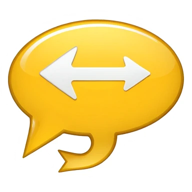 a yellow speech bubble but instead of a normal tail it’s a pointing arrow instead sticker