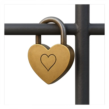 love lock on a bridge, no background sticker
