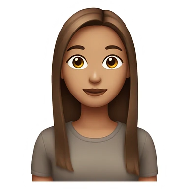 brown straight hair girl with a cat sticker