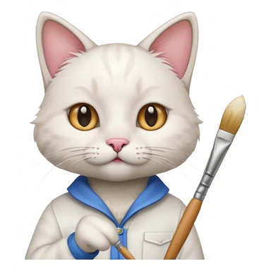 A cat that is an artist  sticker