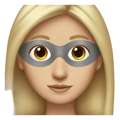 White girl with brown and blond hair eye mask sticker