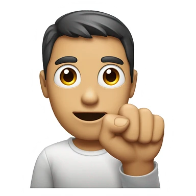 Emoji holding up one finger with eye brow raised sticker